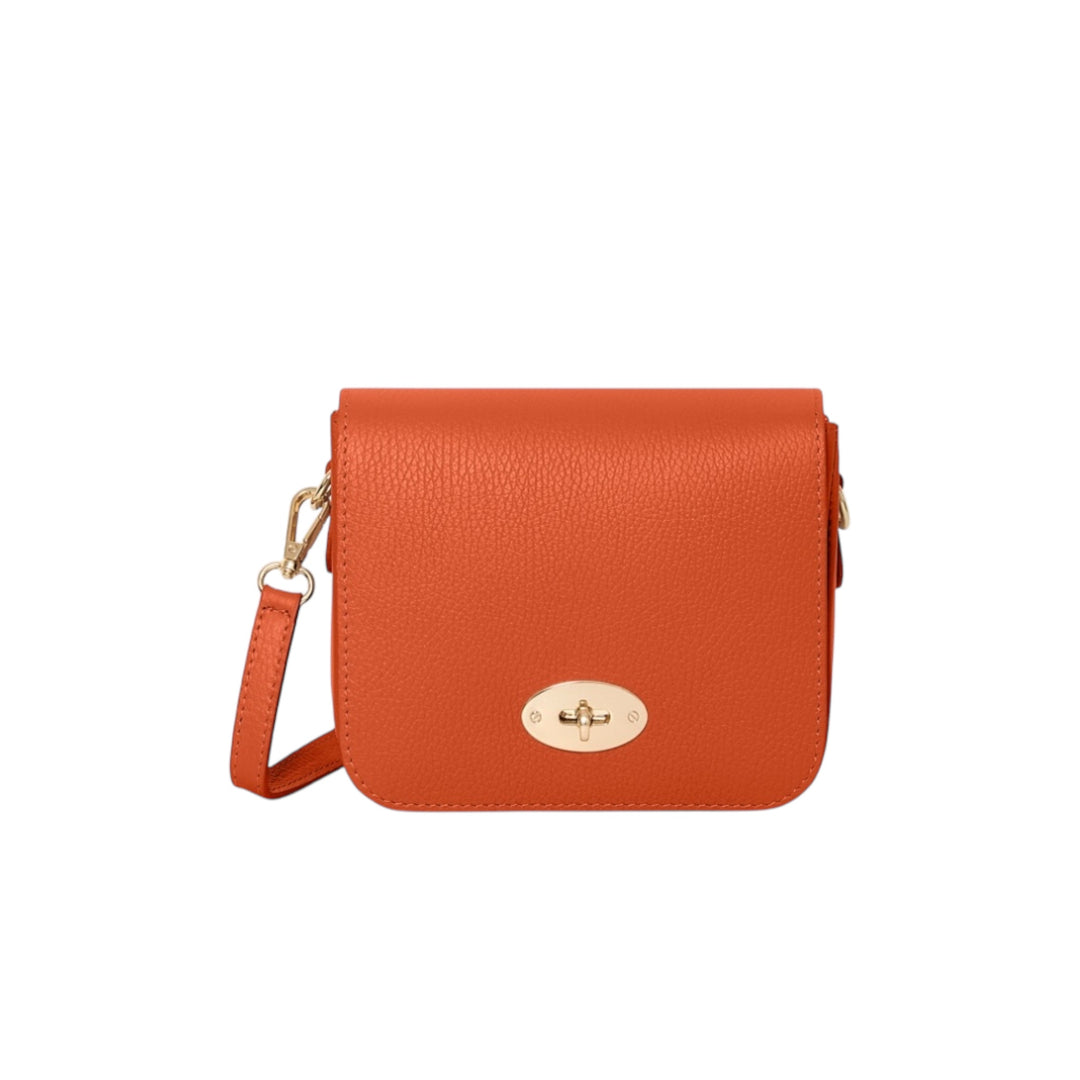 Leather Crossbody Bag Orange