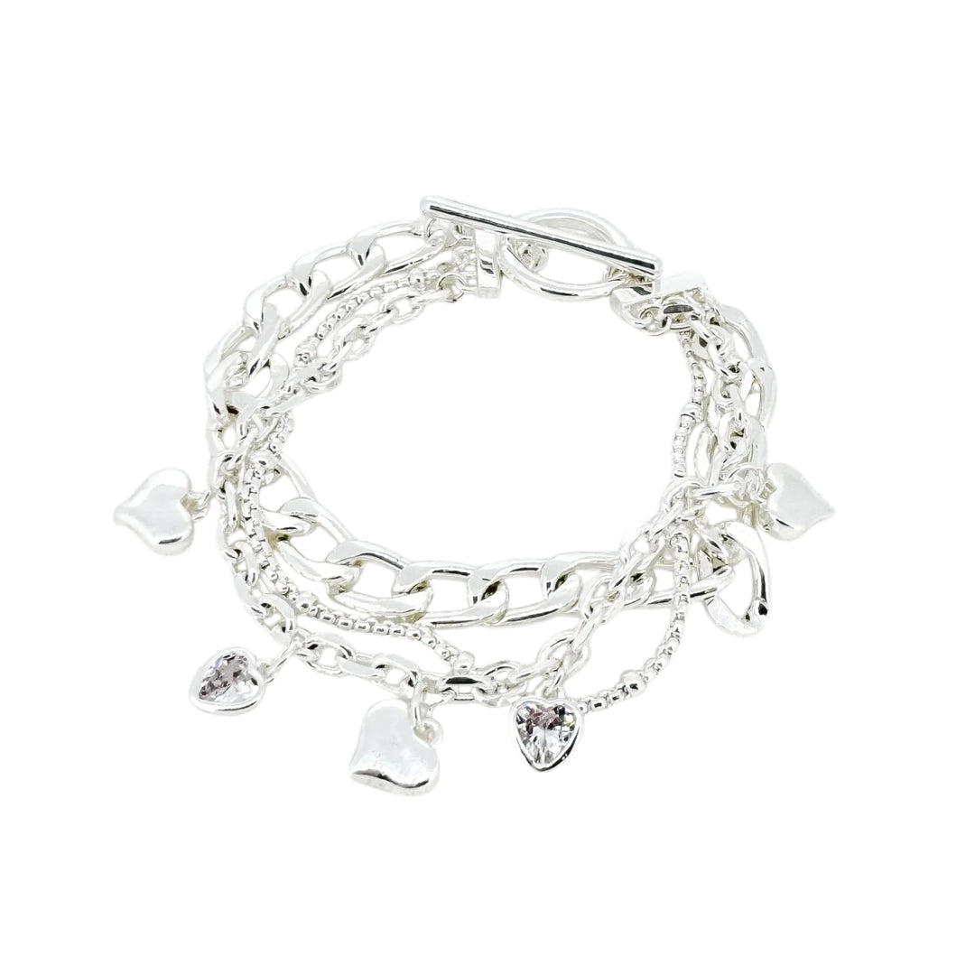Envy Layered T-Bar Chain Bracelet Silver