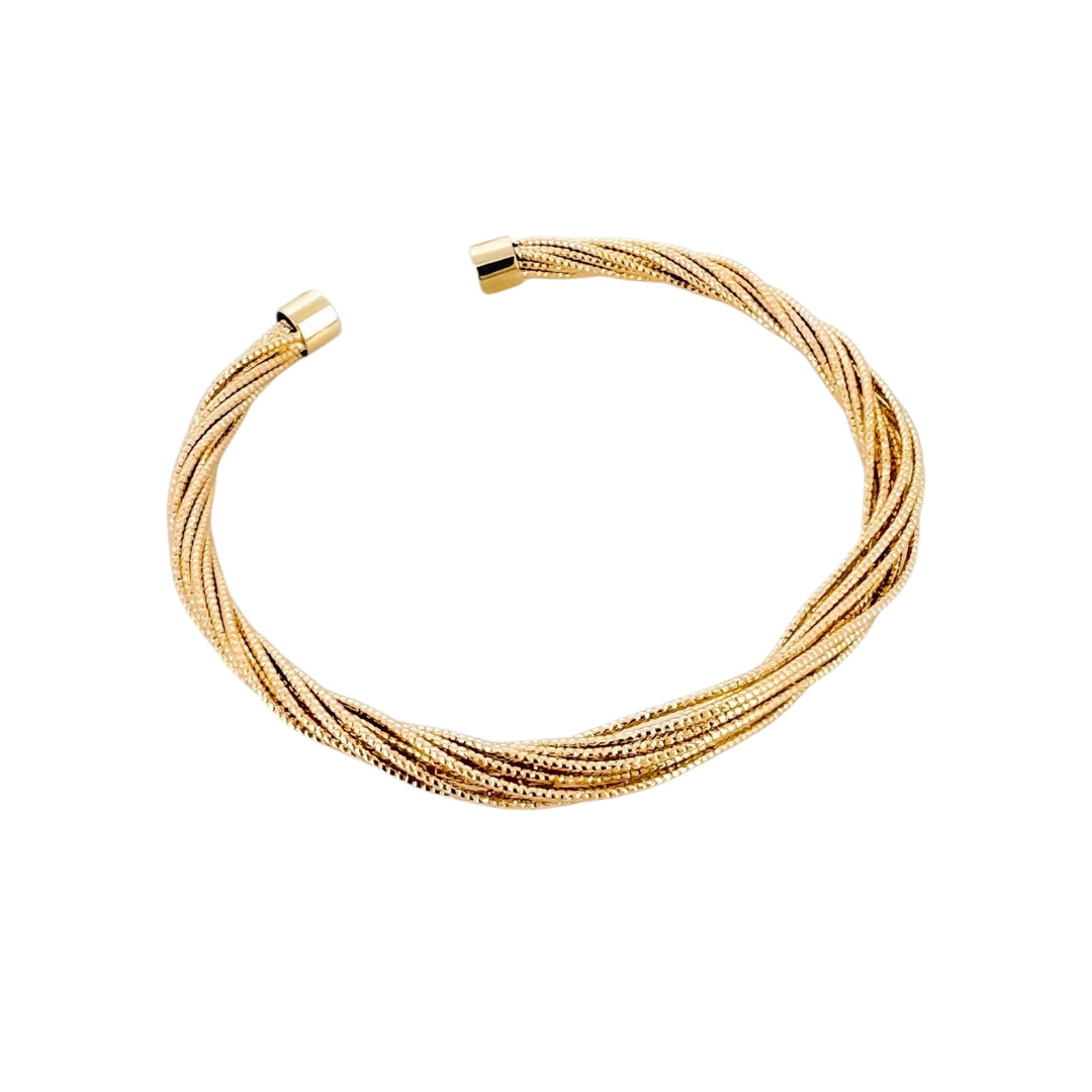 Envy Thin Twisted Bangle Gold
