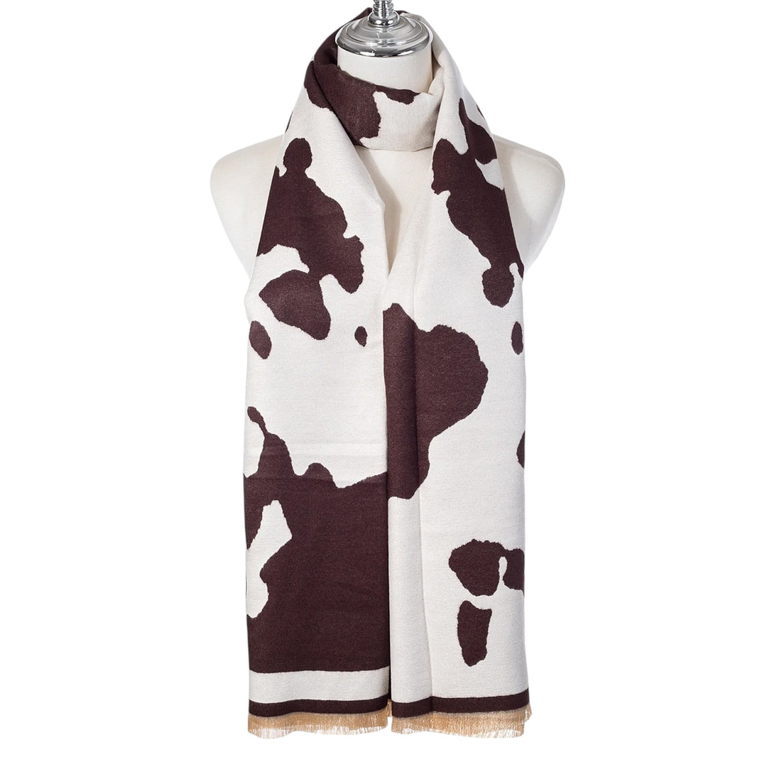 Park Lane Cow Print Scarf Cocoa