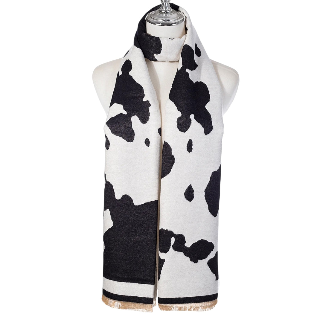 Park Lane Cow Print Scarf Ebony