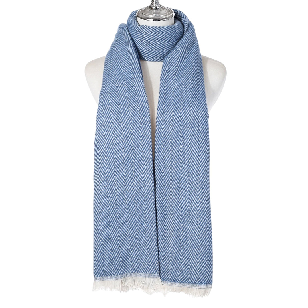 Park Lane Herringbone Scarf China Blue