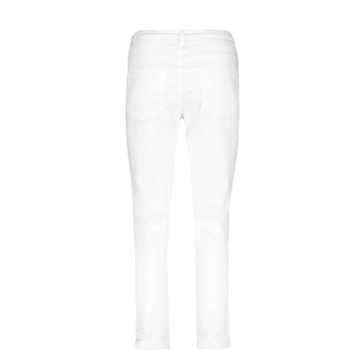 Red Button Tessy Crop Jogger White