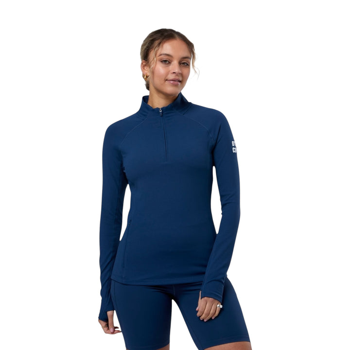 Gym + Coffee Relentless 1/4 Zip Petrol Blue