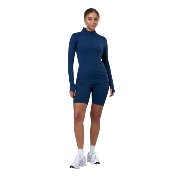 Gym + Coffee Relentless 1/4 Zip Petrol Blue