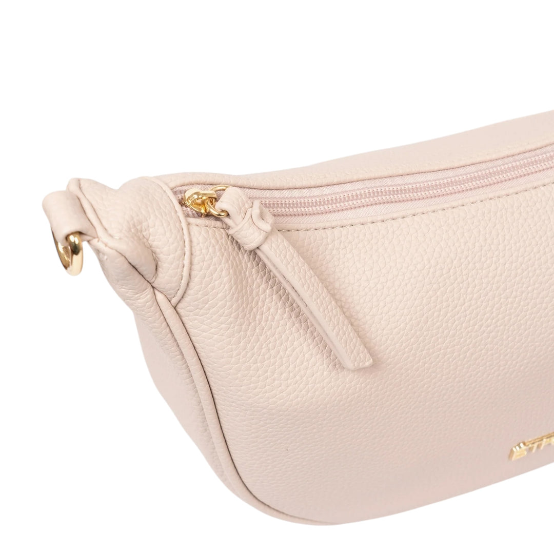 Etre Stevie Half Moon Pebbled Leather Crossbody Bag Cream