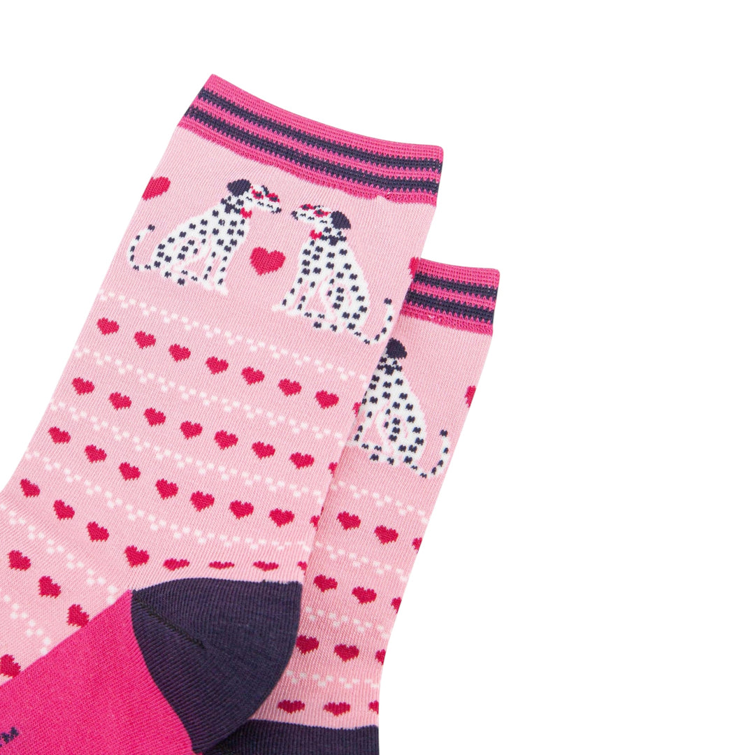 MSH Love Heart and Dalmatian Print Bamboo Socks
