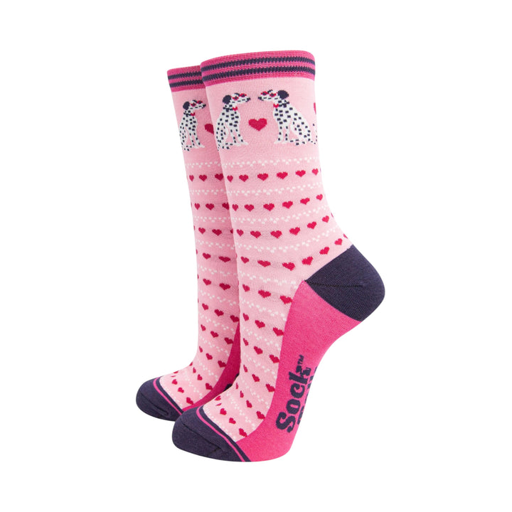 MSH Love Heart and Dalmatian Print Bamboo Socks