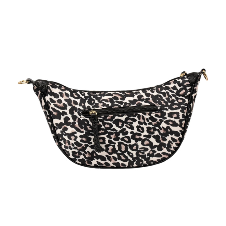 Etre Quinn Nylon Half Moon Crossbody Bag Leopard Print