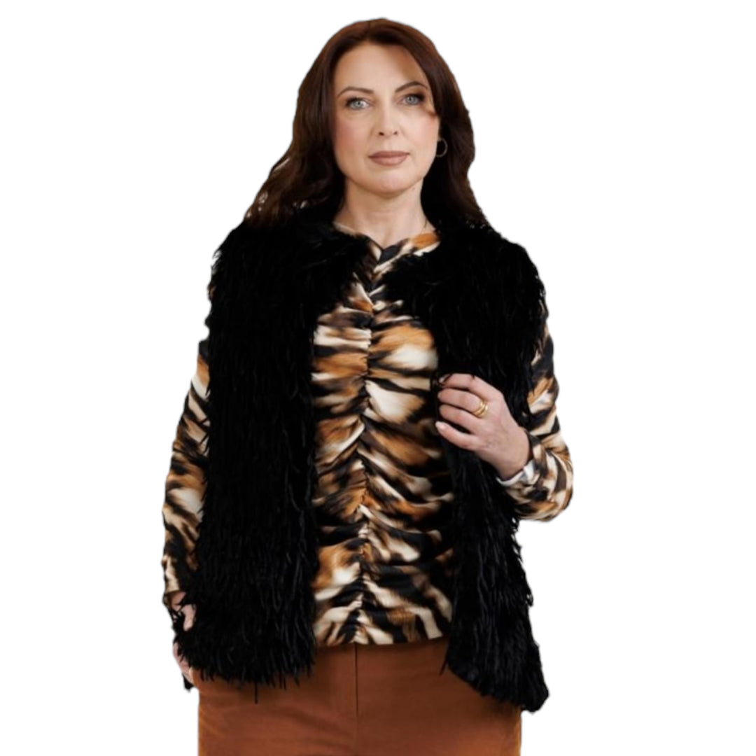 Allison Furry Gilet Black