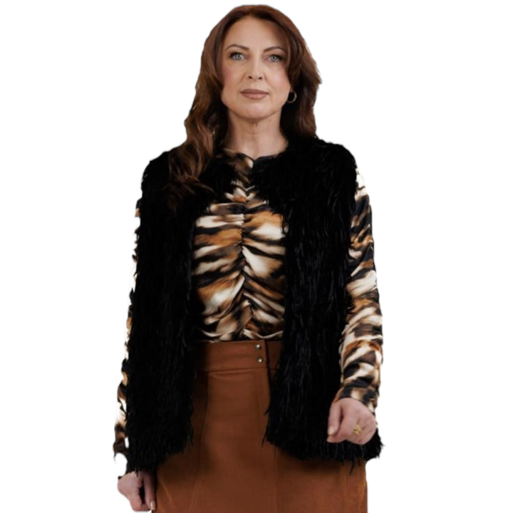 Allison Furry Gilet Black