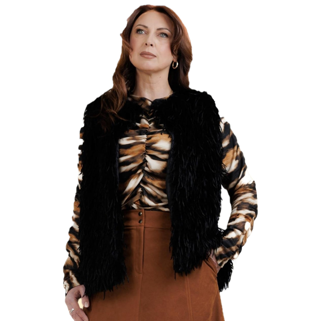 Allison Furry Gilet Black