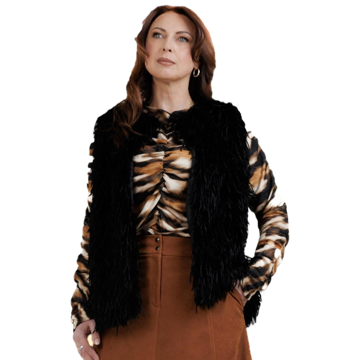 Allison Furry Gilet Black