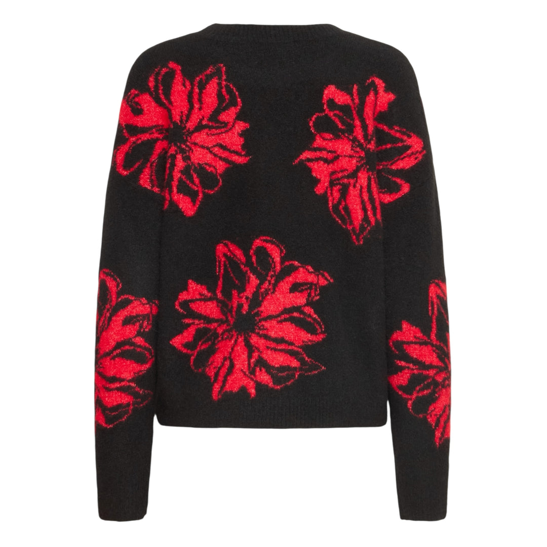 B Young Omea Flower Jumper Black Mix