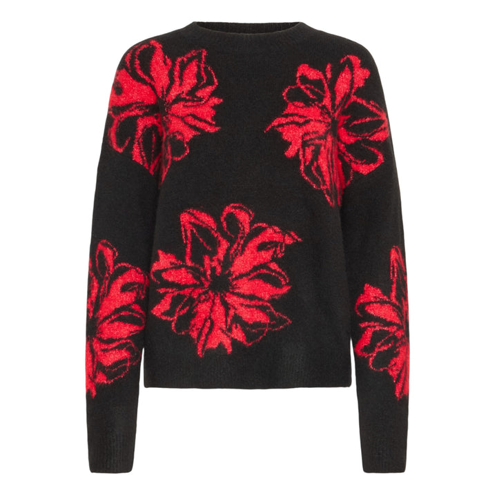 B Young Omea Flower Jumper Black Mix