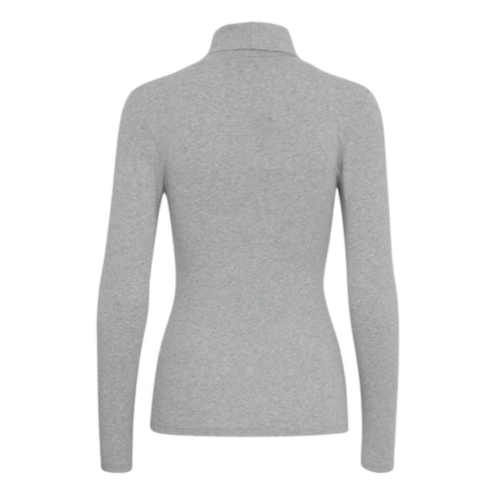 B Young Pamila Roll Neck Top Mid Grey Melange