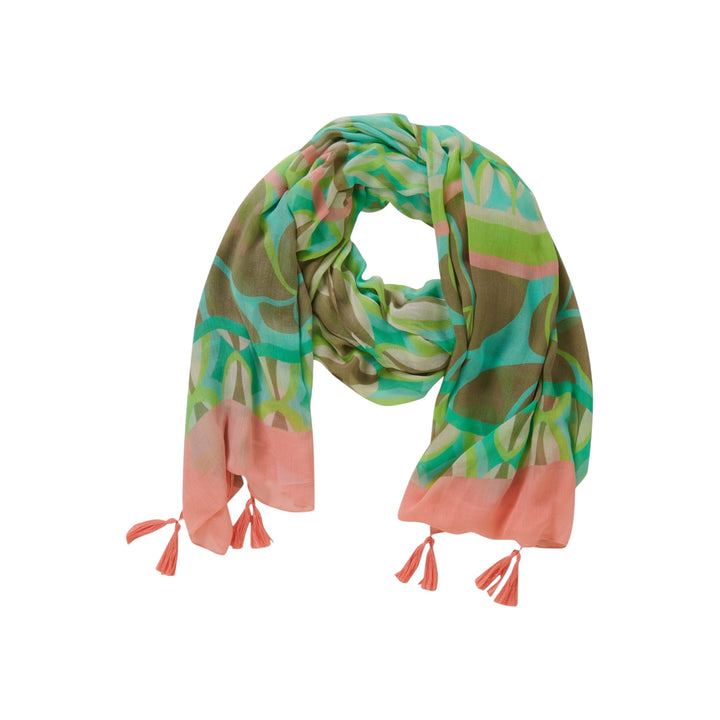 Betty Barclay Green and Pink Printed Scarf