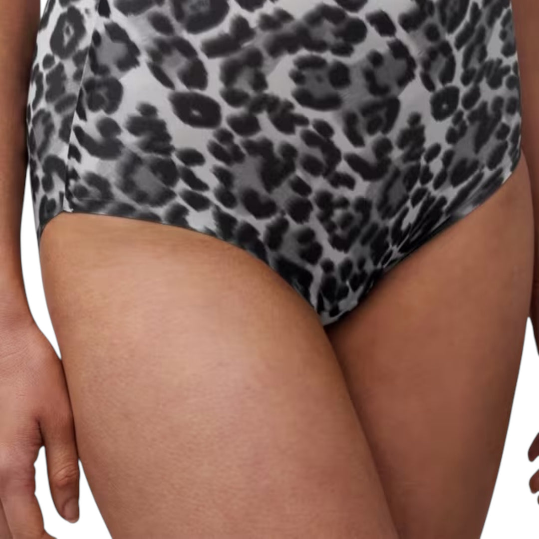Chantelle SoftStretch High Waisted Brief Grey Leopard