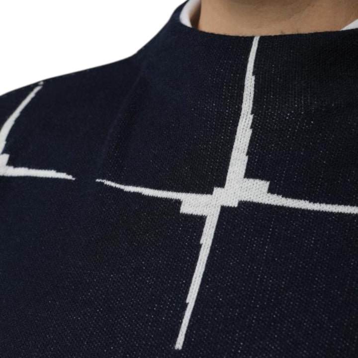 Gollehaug Square Pattern Sweater Navy