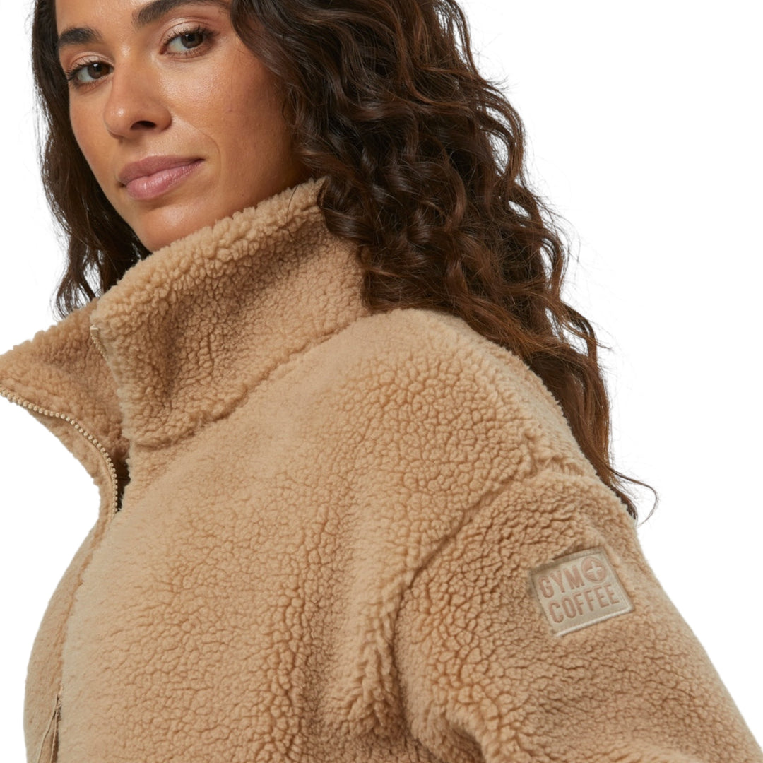 Gym + Coffee Industry Fleece High Collar Jacket Sandstone