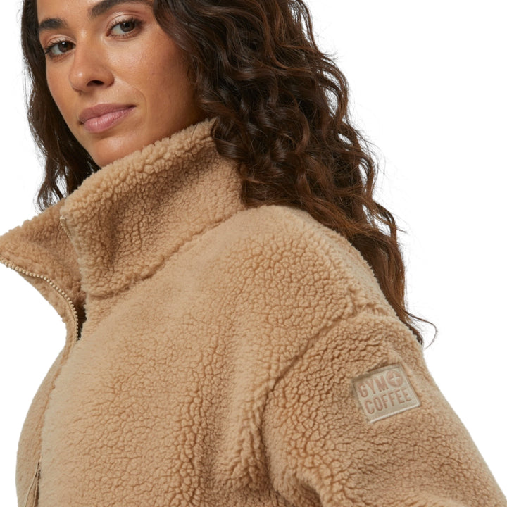 Gym + Coffee Industry Fleece High Collar Jacket Sandstone