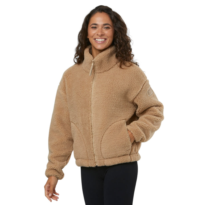 Gym + Coffee Industry Fleece High Collar Jacket Sandstone