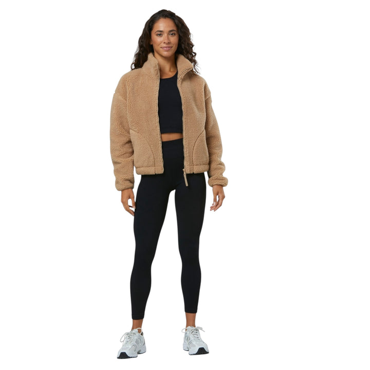 Gym + Coffee Industry Fleece High Collar Jacket Sandstone