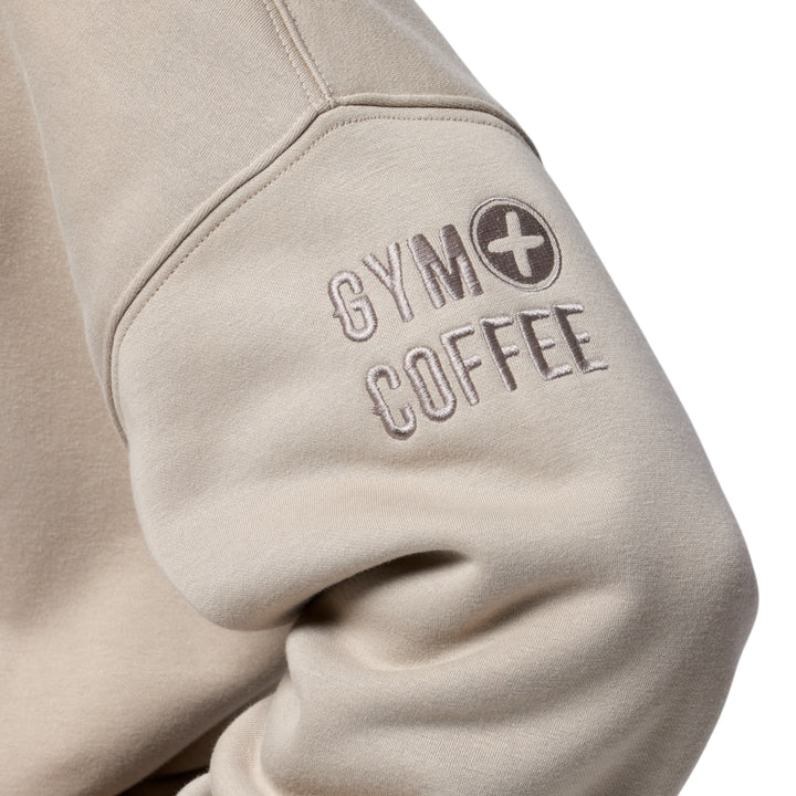 Gym + Coffee Snap Collar Sierra Sweatshirt Rich Taupe