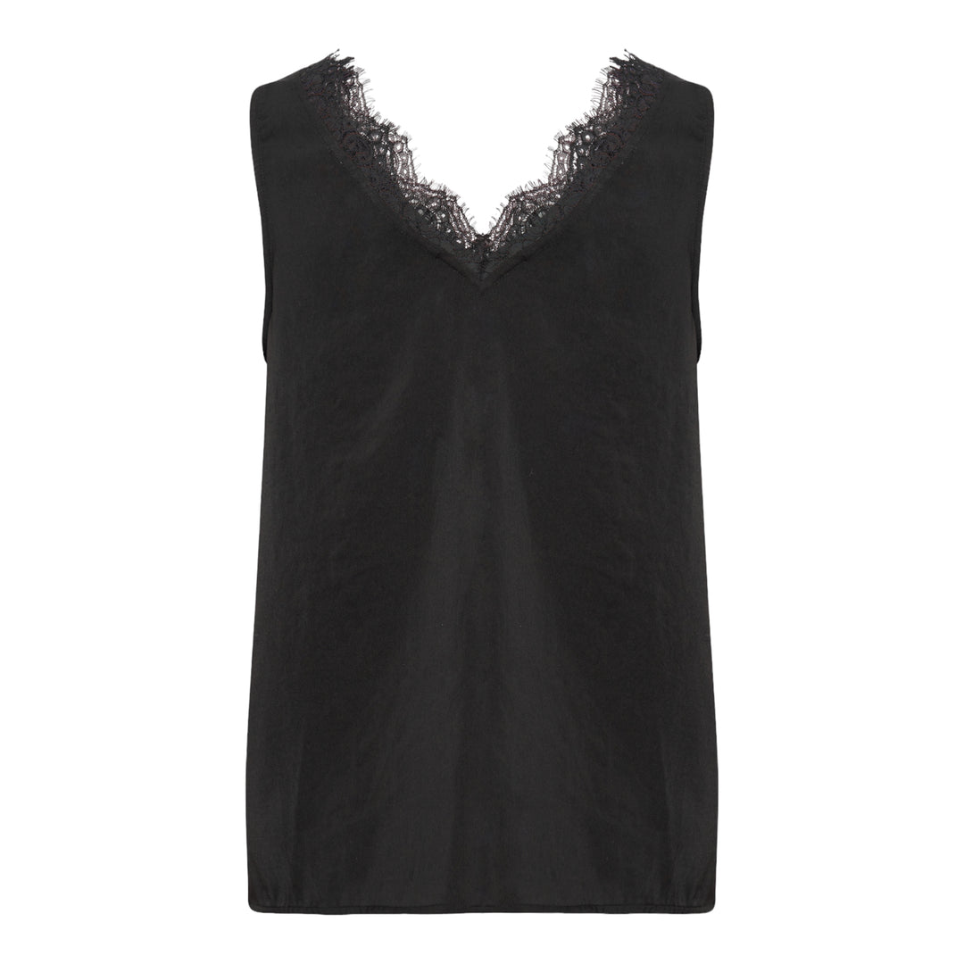 ICHI Katine Vest Top Black