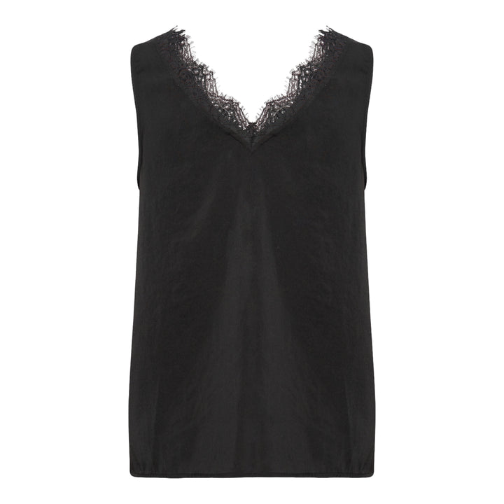 ICHI Katine Vest Top Black