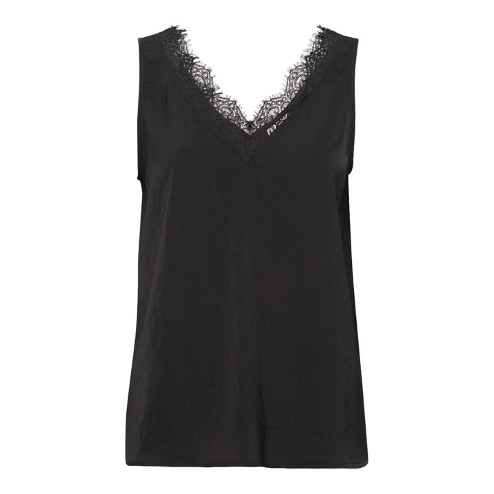 ICHI Katine Vest Top Black