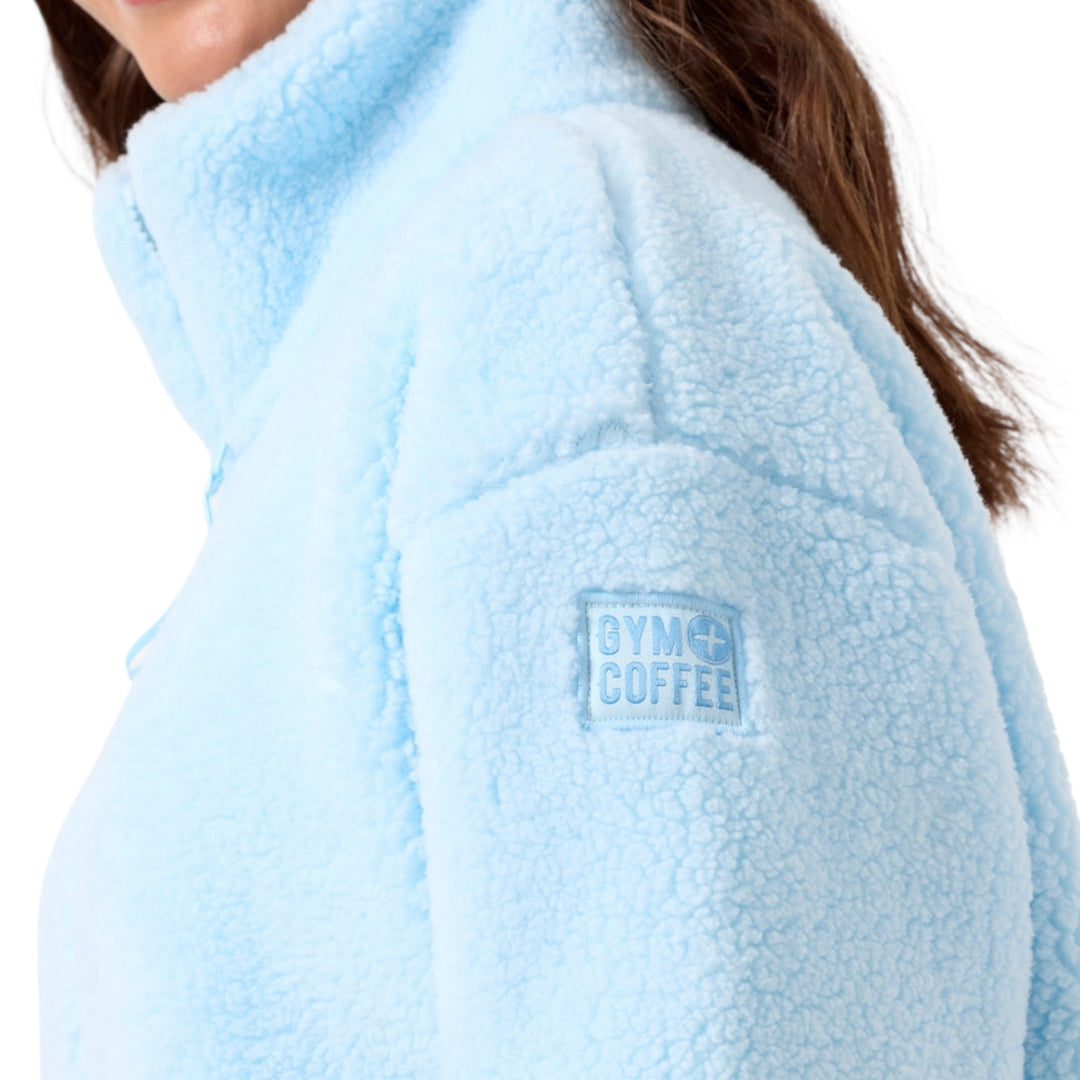 Gym + Coffee Industry Fleece High Collar Jacket Baby Blue