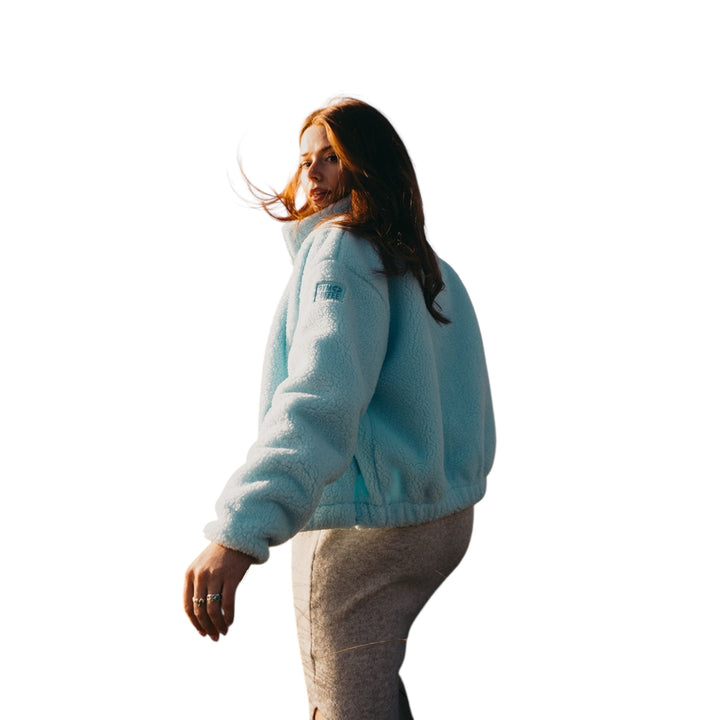 Gym + Coffee Industry Fleece High Collar Jacket Baby Blue