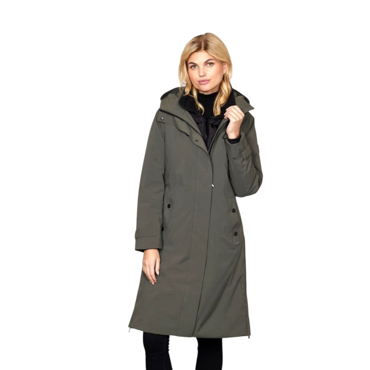 Junge Mira Long Waterproof Jacket Olive