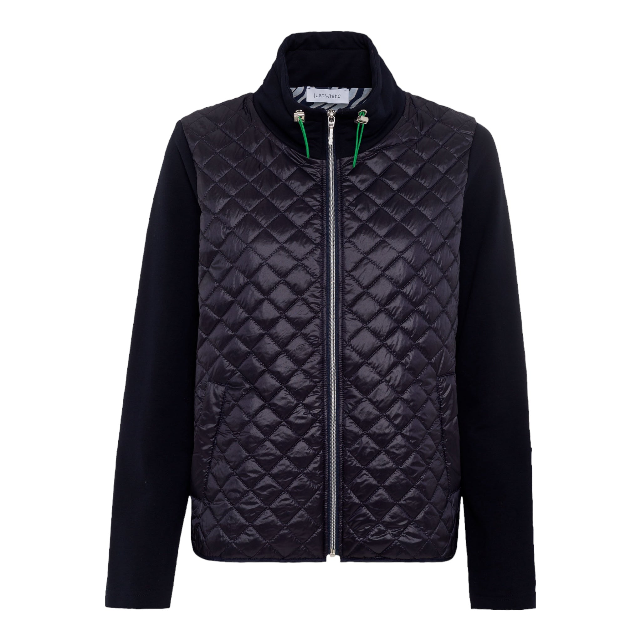 Just White Quilted Jacket Navy