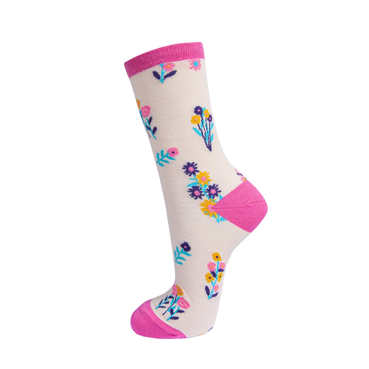 MSH Floral Print Bamboo Socks Multicolour