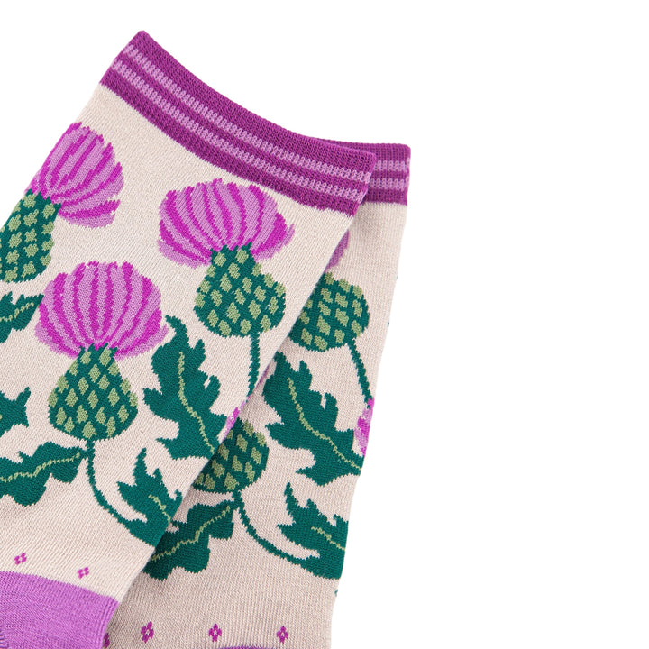 MSH Thistle Print Bamboo Socks