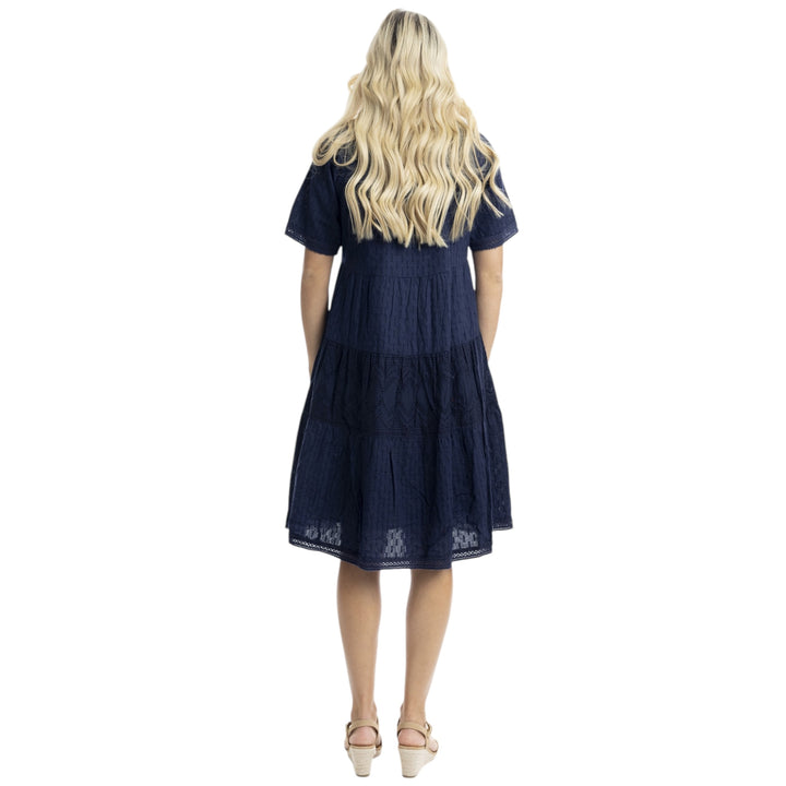 Orientique Essentials Broderie Dress Navy