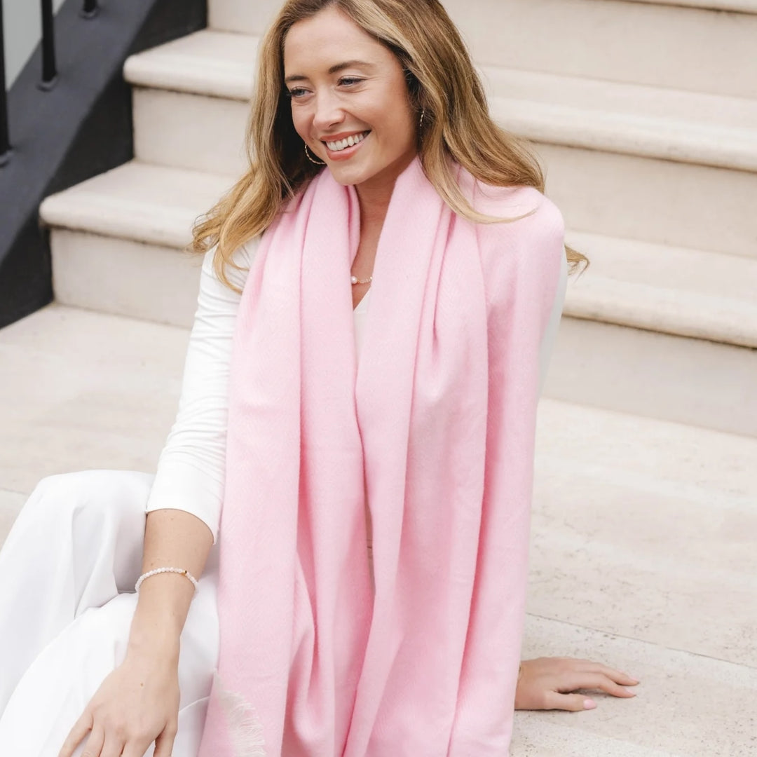 Park Lane Herringbone Scarf Baby Pink
