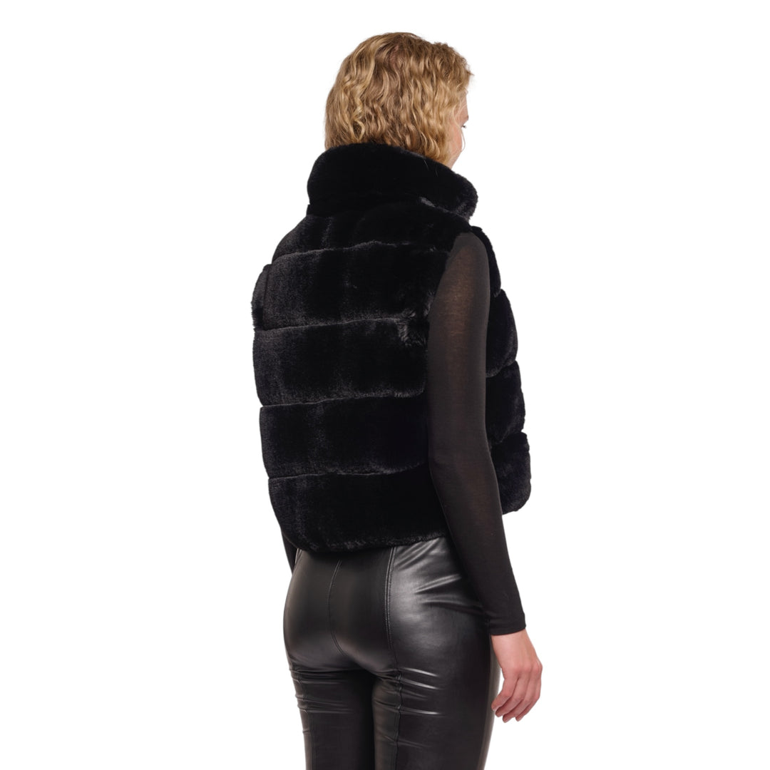 Rino & Pelle May Faux Fur Waistcoat Black