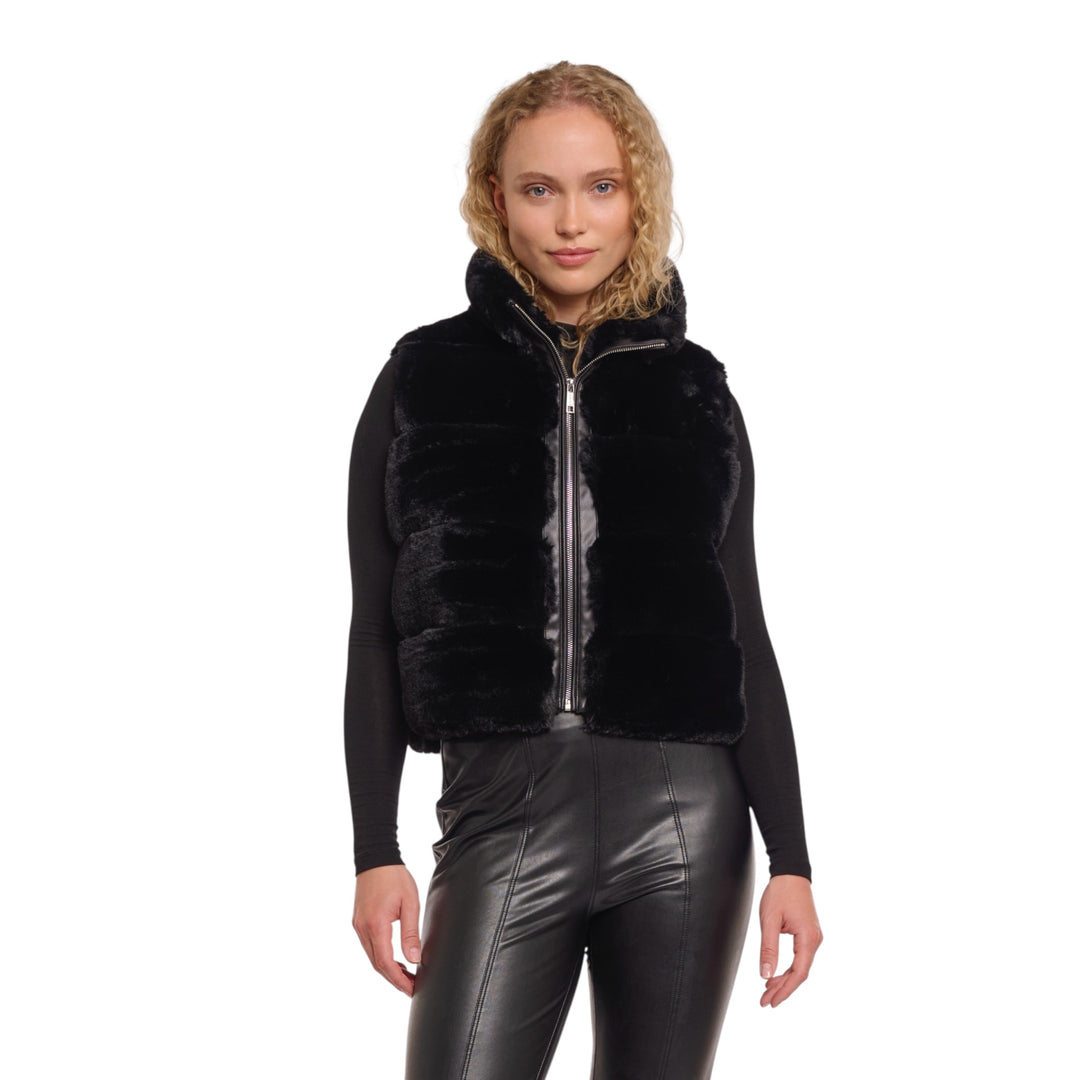 Rino & Pelle May Faux Fur Waistcoat Black