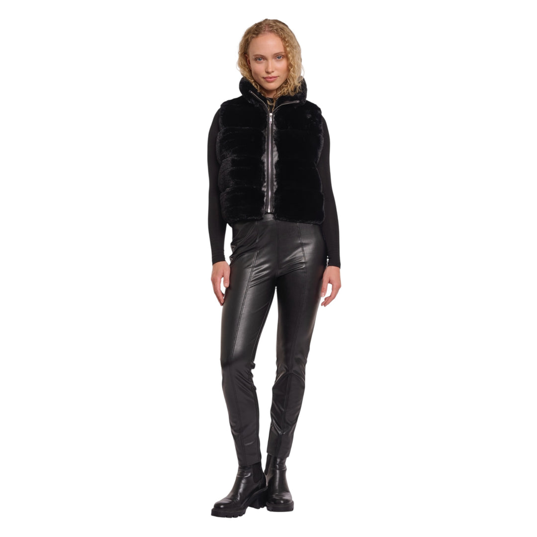 Rino & Pelle May Faux Fur Waistcoat Black