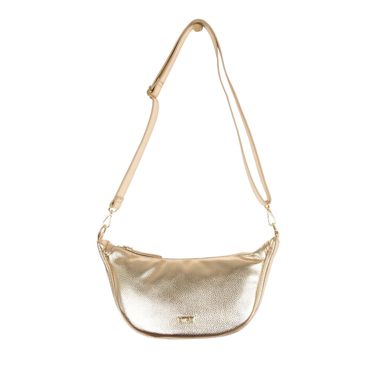 Etre Stevie Metallic Half Moon Crossbody Bag Gold