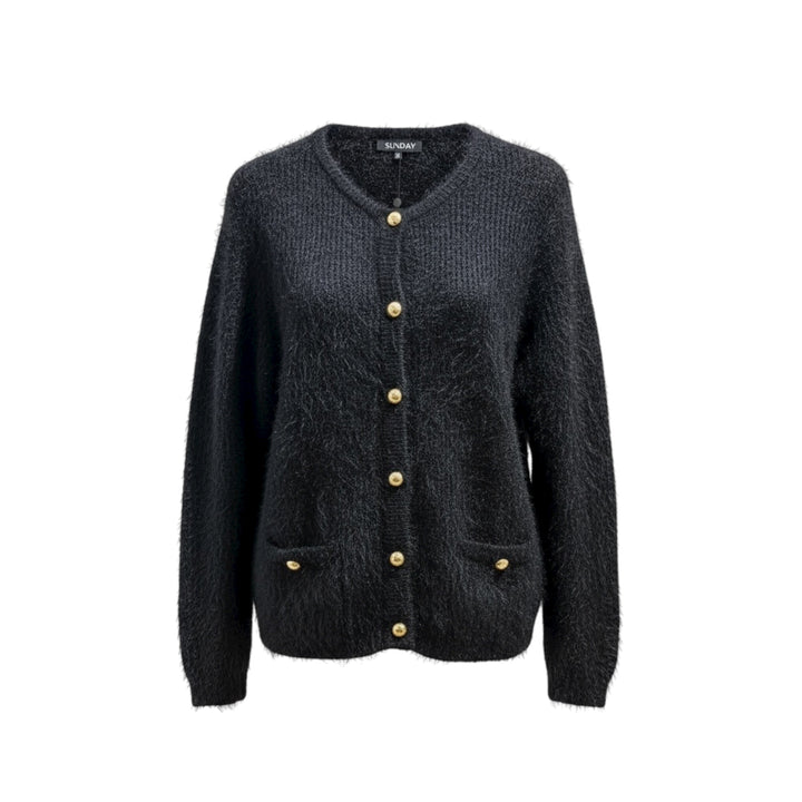 Sunday Fuzzy Cardigan Black