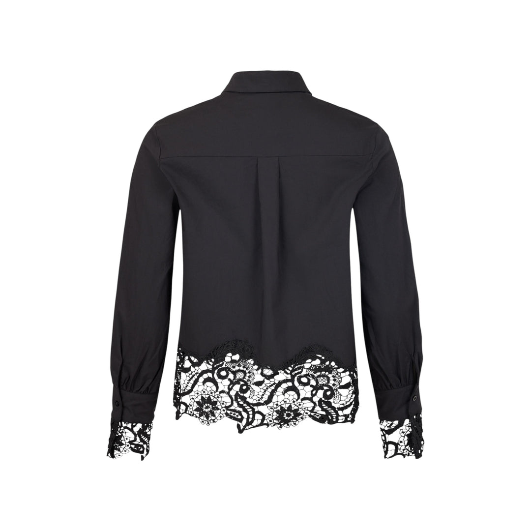 Sunday Lace Trimmed Shirt Black