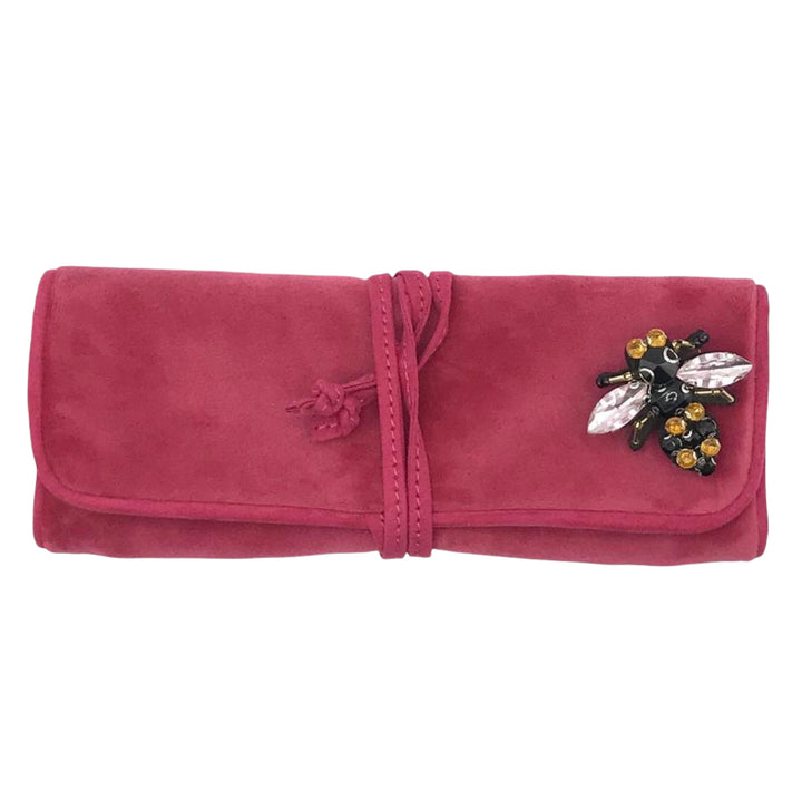 Sixton London Velvet Jewellery Wrap Pink