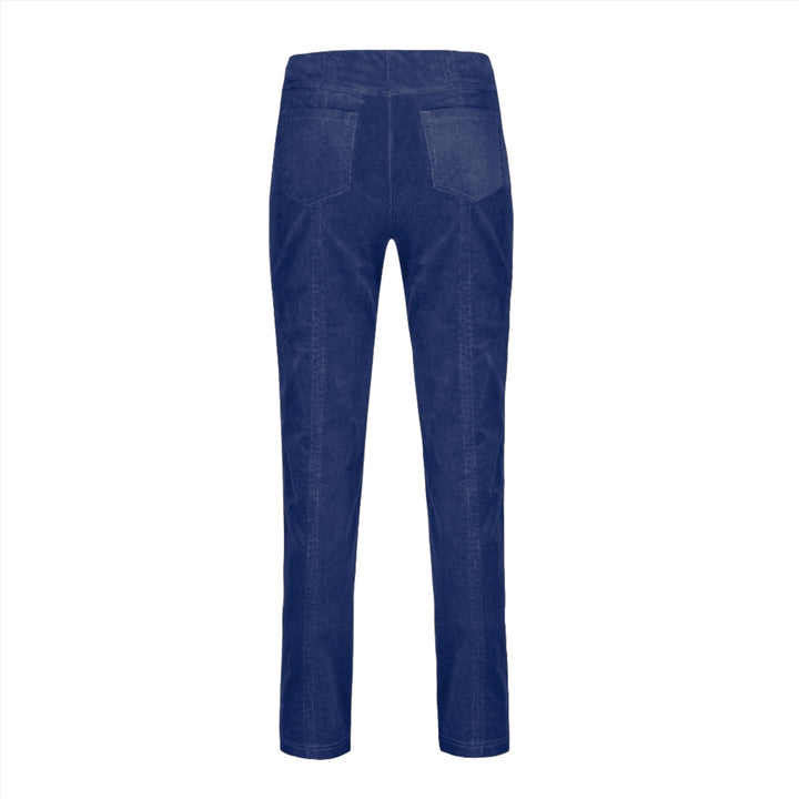 Robell Bella Cord Trousers Denim Blue