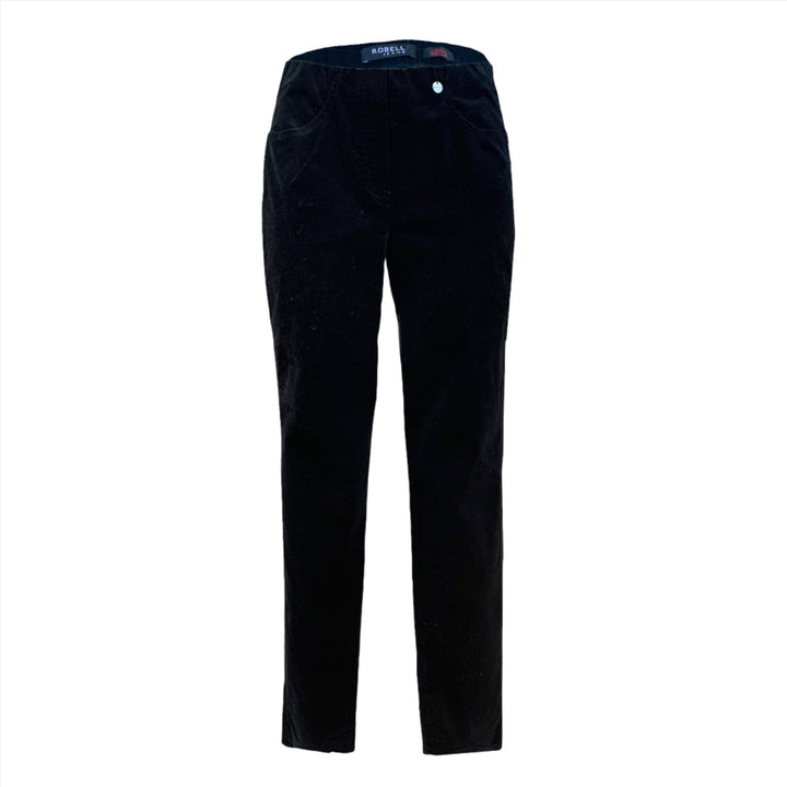 Robell Bella Velvet Trousers Black